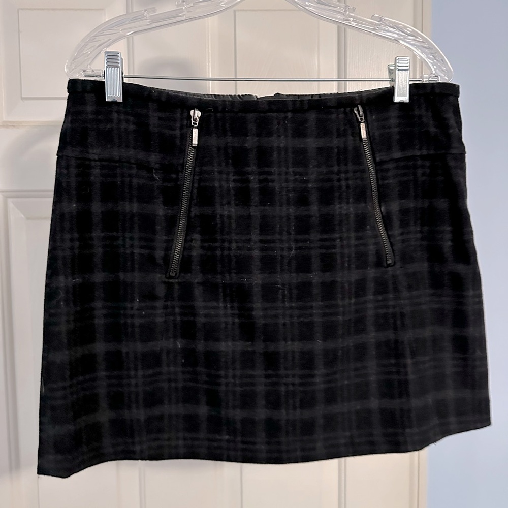Women’s wool plaid mini skirt